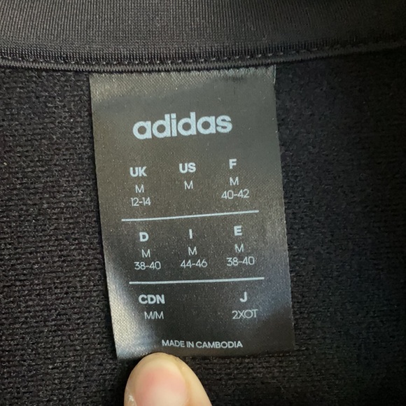 adidas Track Jacket in Black / White NWOT - Picture 3 of 3